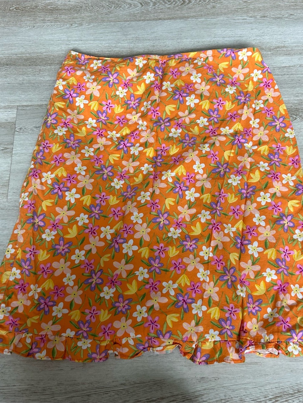Oboe Orange Floral Skirt